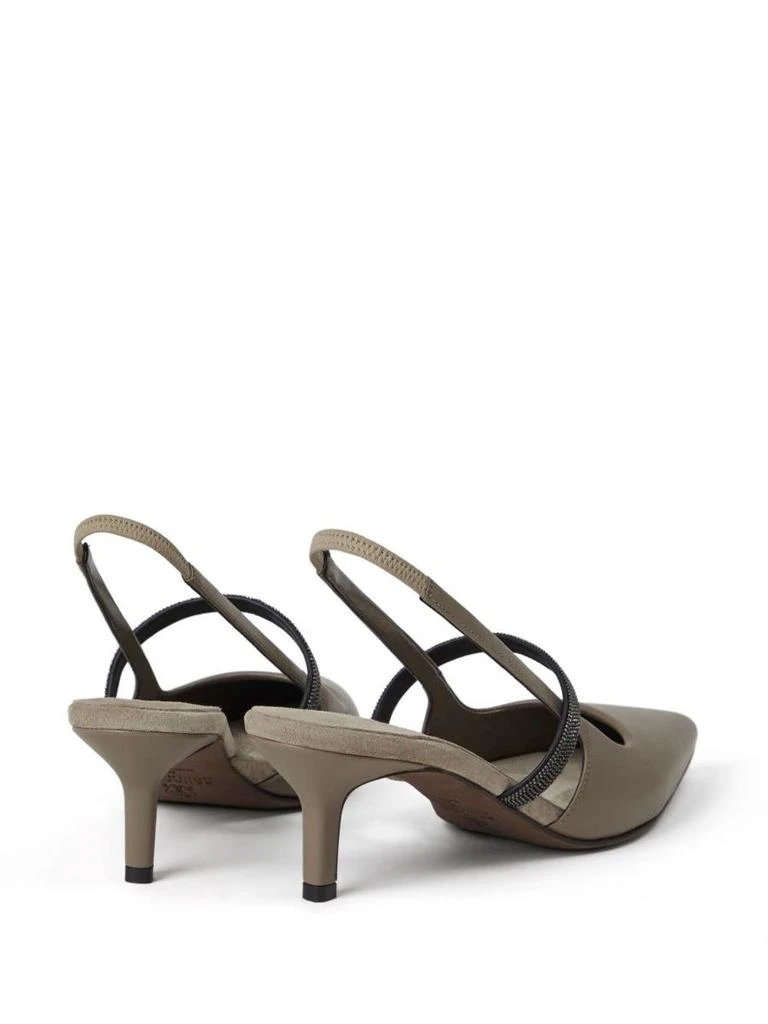 Brunello Cucinelli Brunello Cucinelli Leather Slingback Pumps 3
