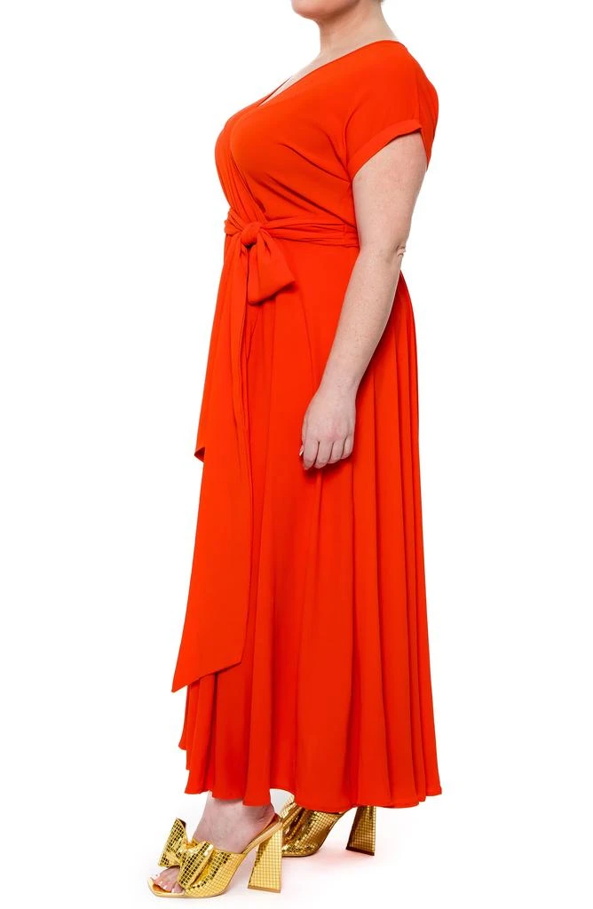 Meghan LA Jasmine Solid Maxi Wrap Dress 4