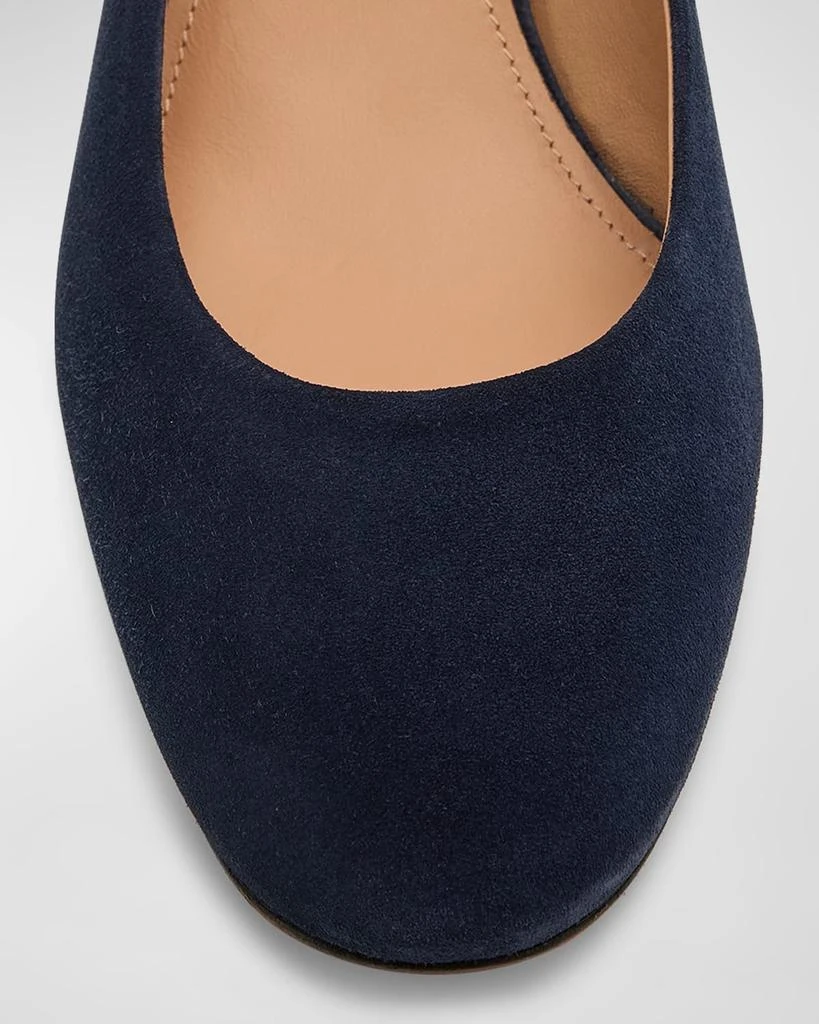 Santoni Suede Block-Heel Pumps 5
