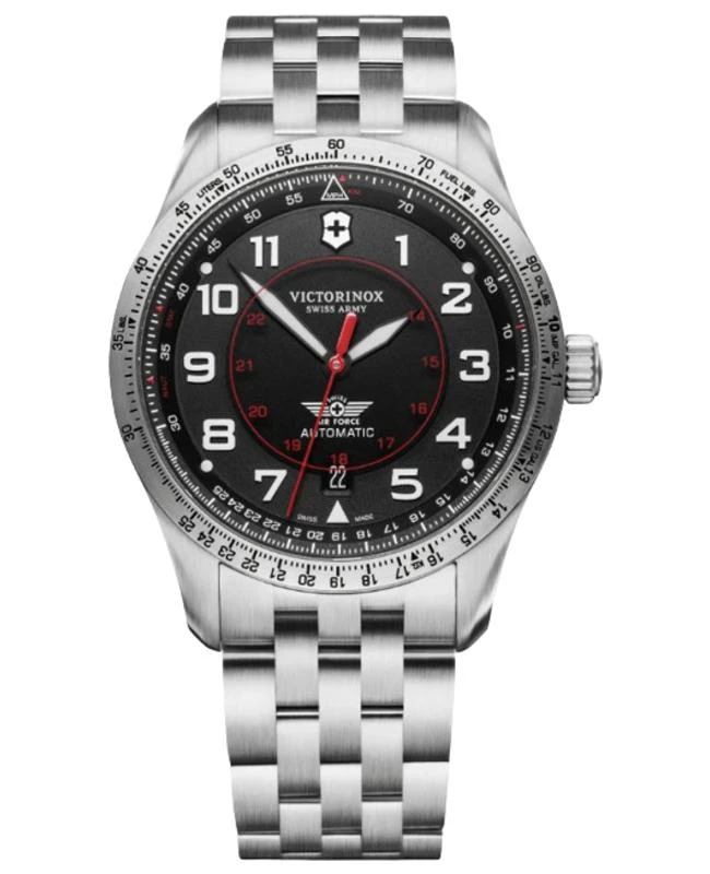 Swiss Army Victorinox Swiss Army Airboss Mechanical Automatic Black Dial Steel Men's Watch 241888 1