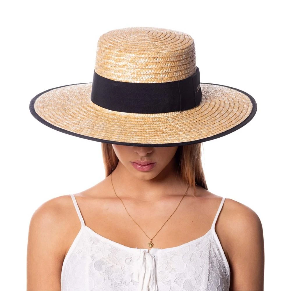Epoch Hats Company Angela & William Braid Natural Straw Women's Boater Hat 3