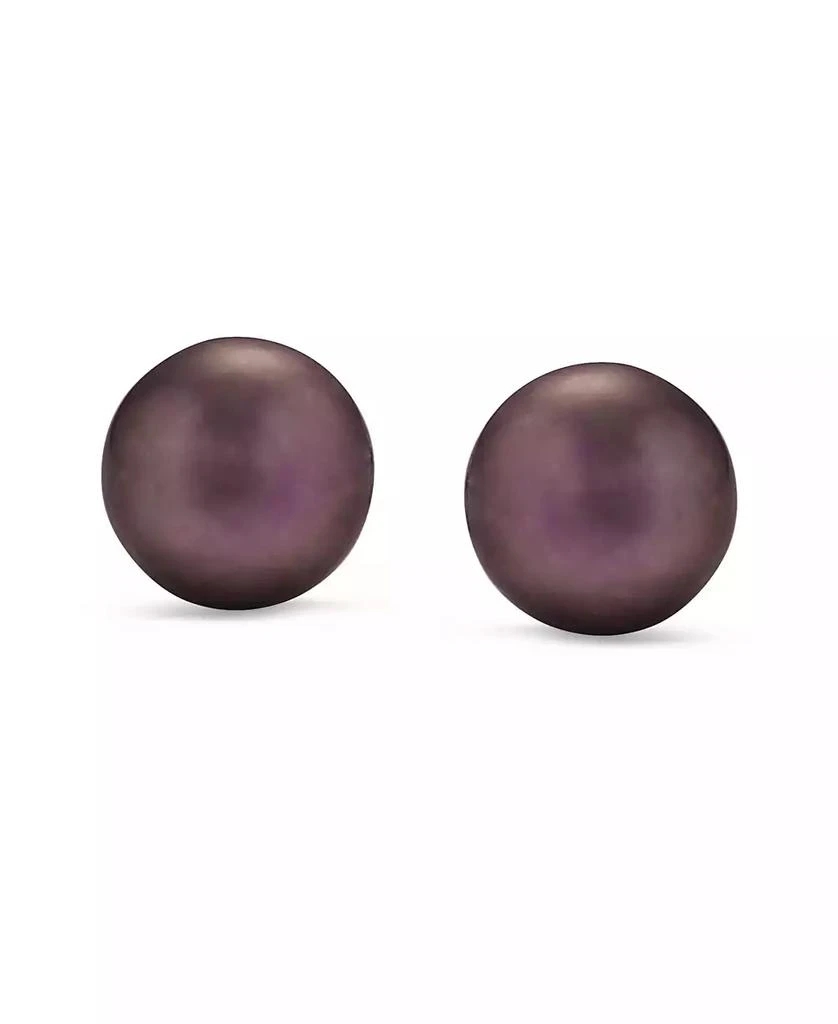 Bling Jewelry Set of 3 White Black Brown Freshwater Cultured Pearl Stud Earrings Silver 7MM 2