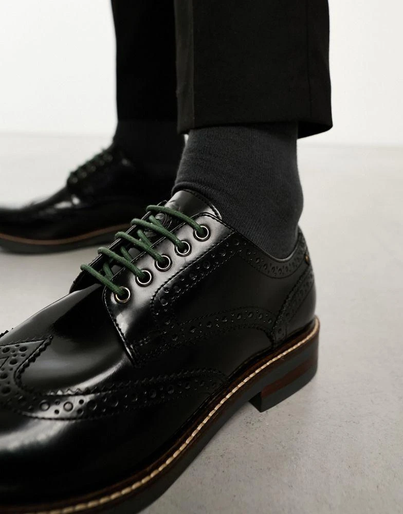 Base London Base London Woburn Hi-Shine Brogue Shoe in Black 3