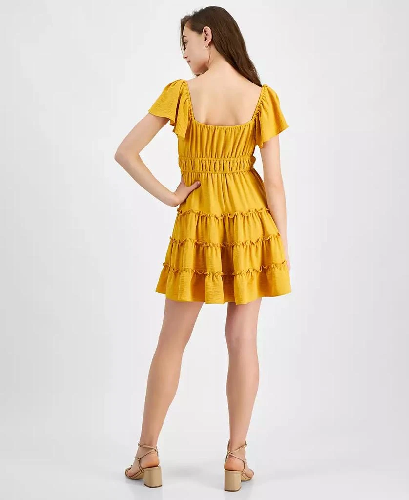 City Studios Juniors' Flutter-Sleeve Tiered Mini Dress 2