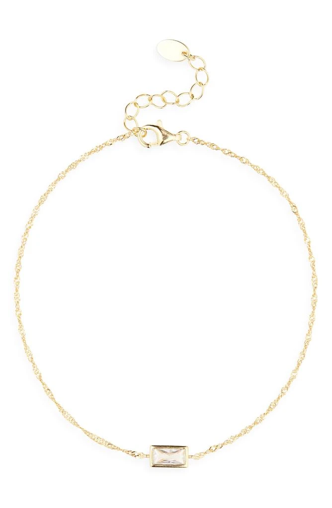 Argento Vivo Cubic Zirconia Line Singapore Chain Bracelet