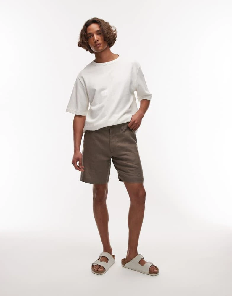 ARKET ARKET pure linen shorts in mole 1