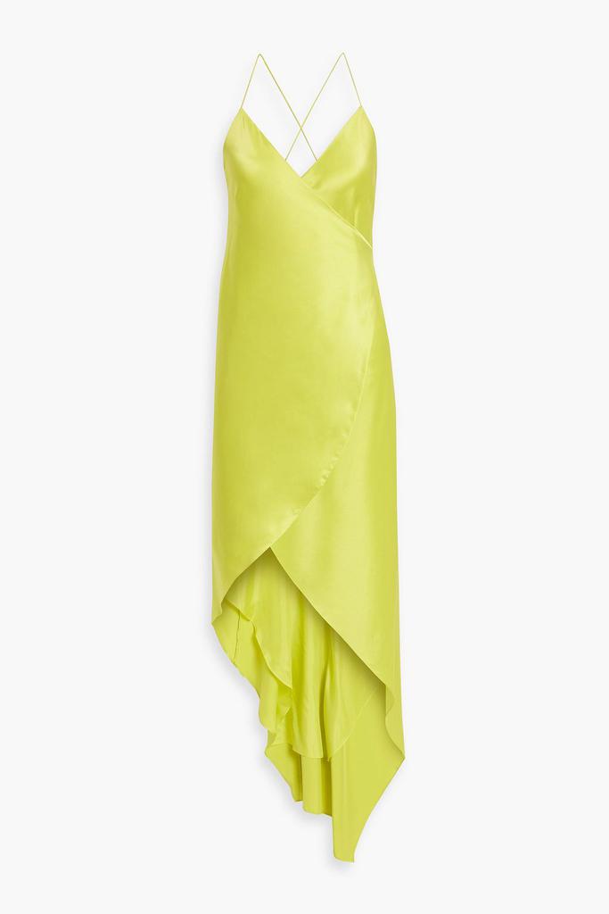 Michelle Mason Asymmetric silk-satin maxi wrap dress