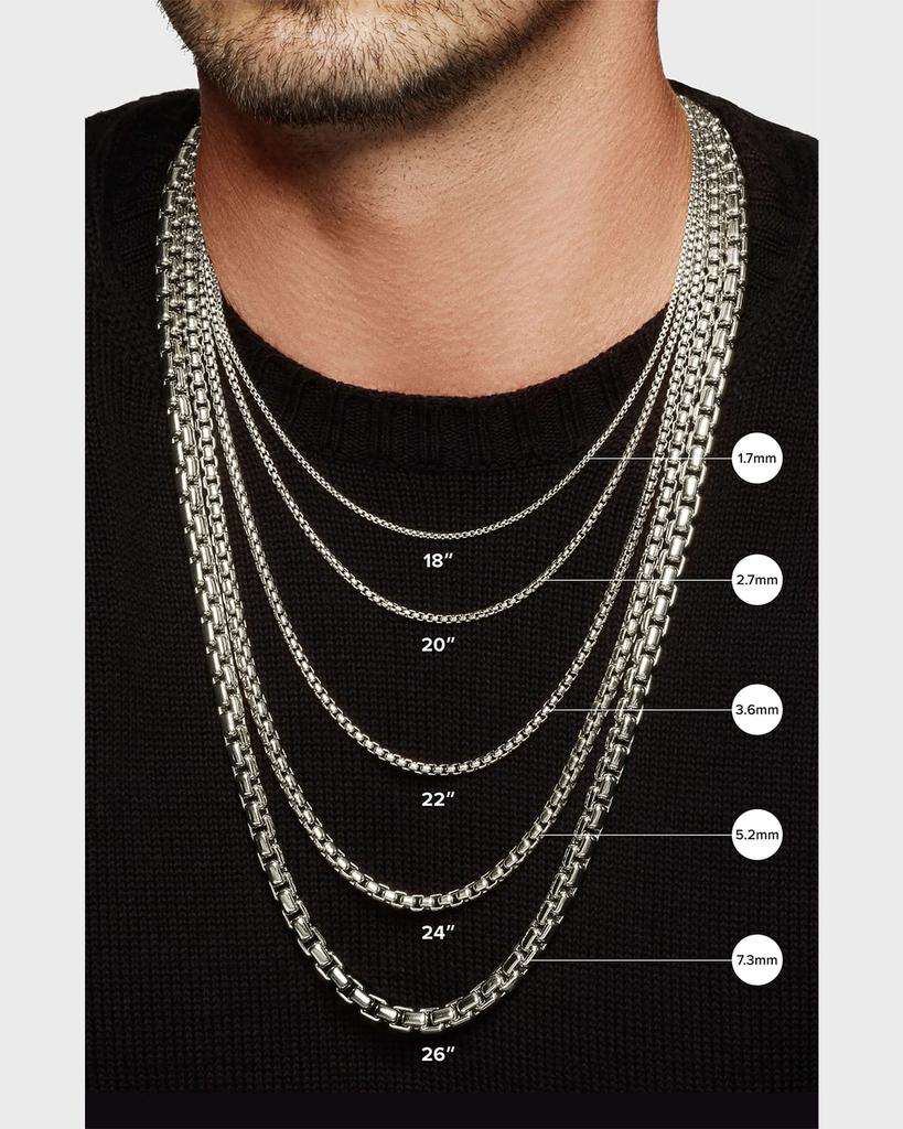 David Yurman ボックスチェーン ネックレス 22inch David Yurman Men's Box Chain Necklace in Silver, 2.7mm, 22