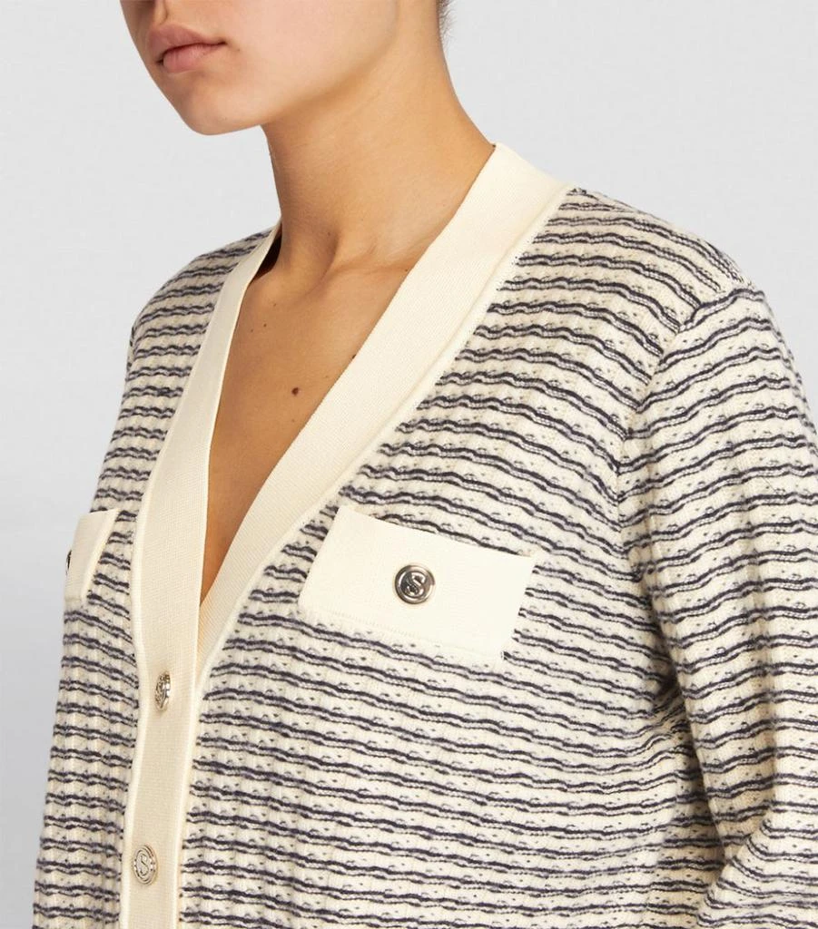 Sandro Wool-Rich Striped Cardigan 6