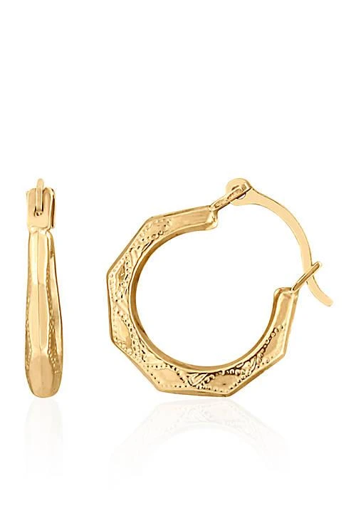 Belk 
Co. Kids Facet Hoop Earrings in 14K Yellow Gold