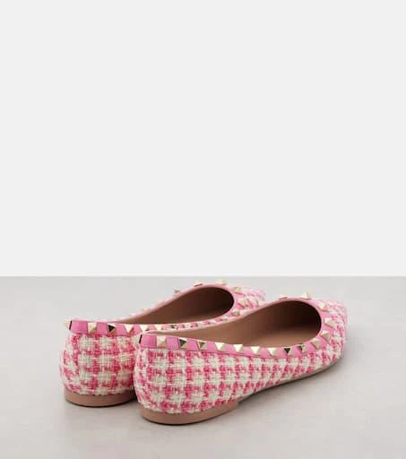 Valentino Rockstud tweed ballet flats 2