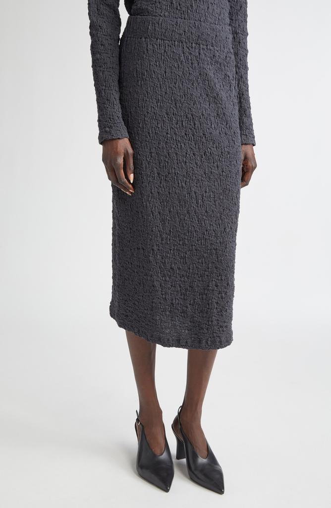 Vince Smocked Cotton Blend Midi Skirt