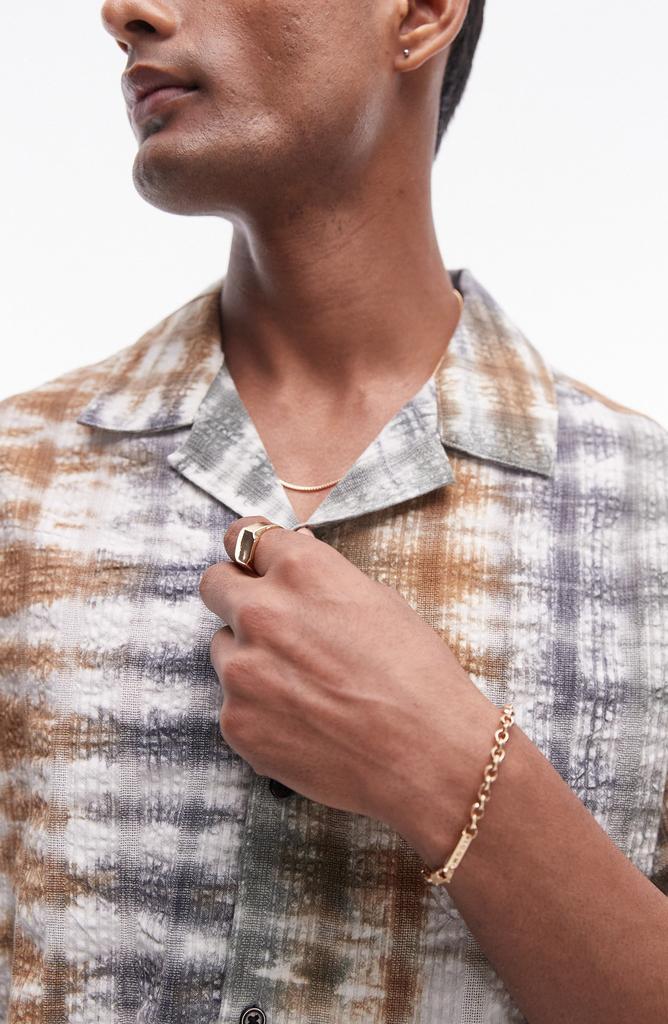 Topman Tie Dye Seersucker Camp Shirt
