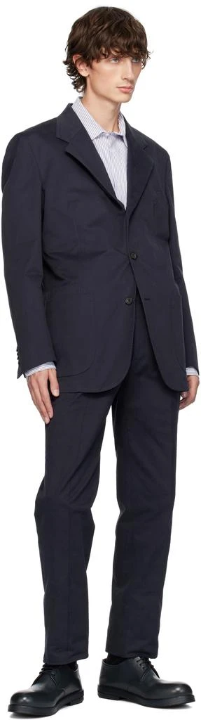 Drake's Navy Cotton Drill Tailored Blazer 4