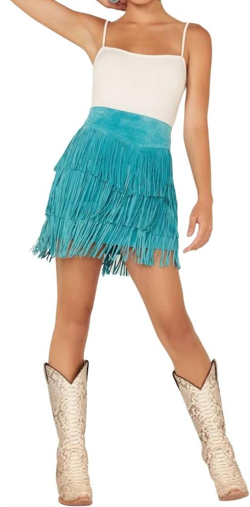 Scully Scully - Fringe Tiered Suede Mini Skirt