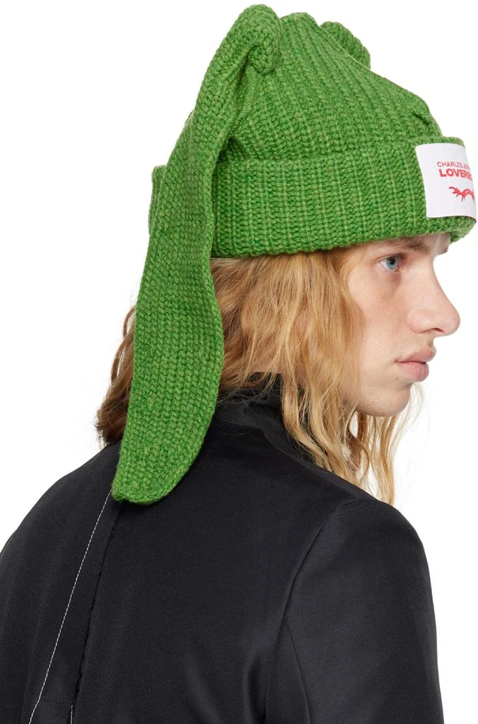 Charles Jeffrey Loverboy Green Chunky Rabbit Beanie 3