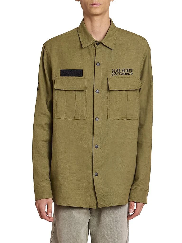 Balmain Logo Canvas Overshirt 3