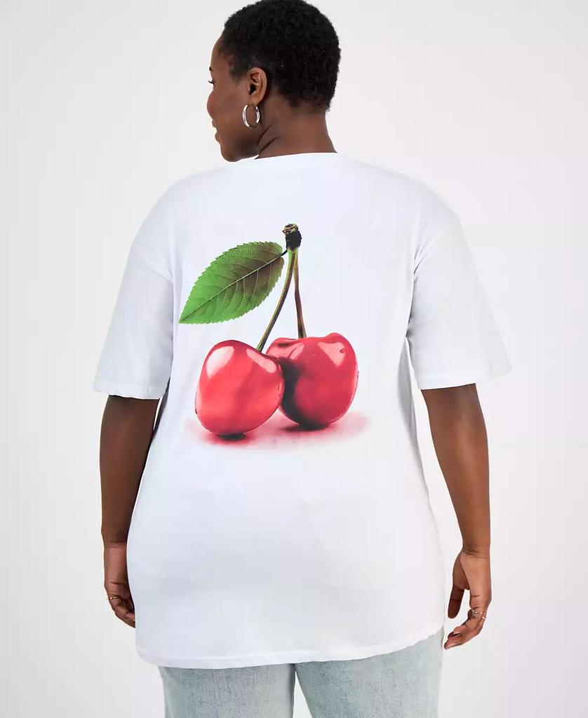 Rebellious One Trendy Plus Size Cherry Graphic T-Shirt