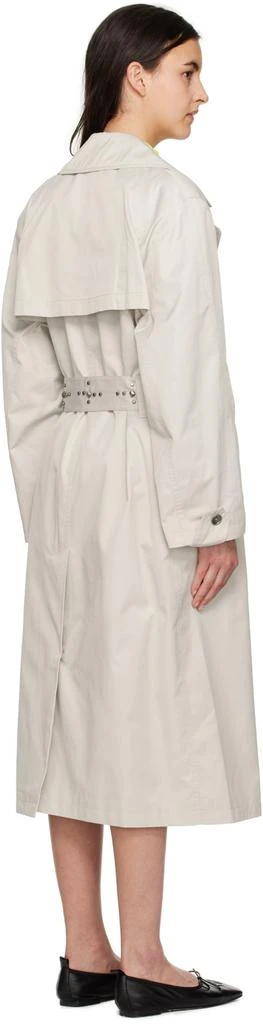 TheOpen Product Beige Stud Belt Trench Coat 3