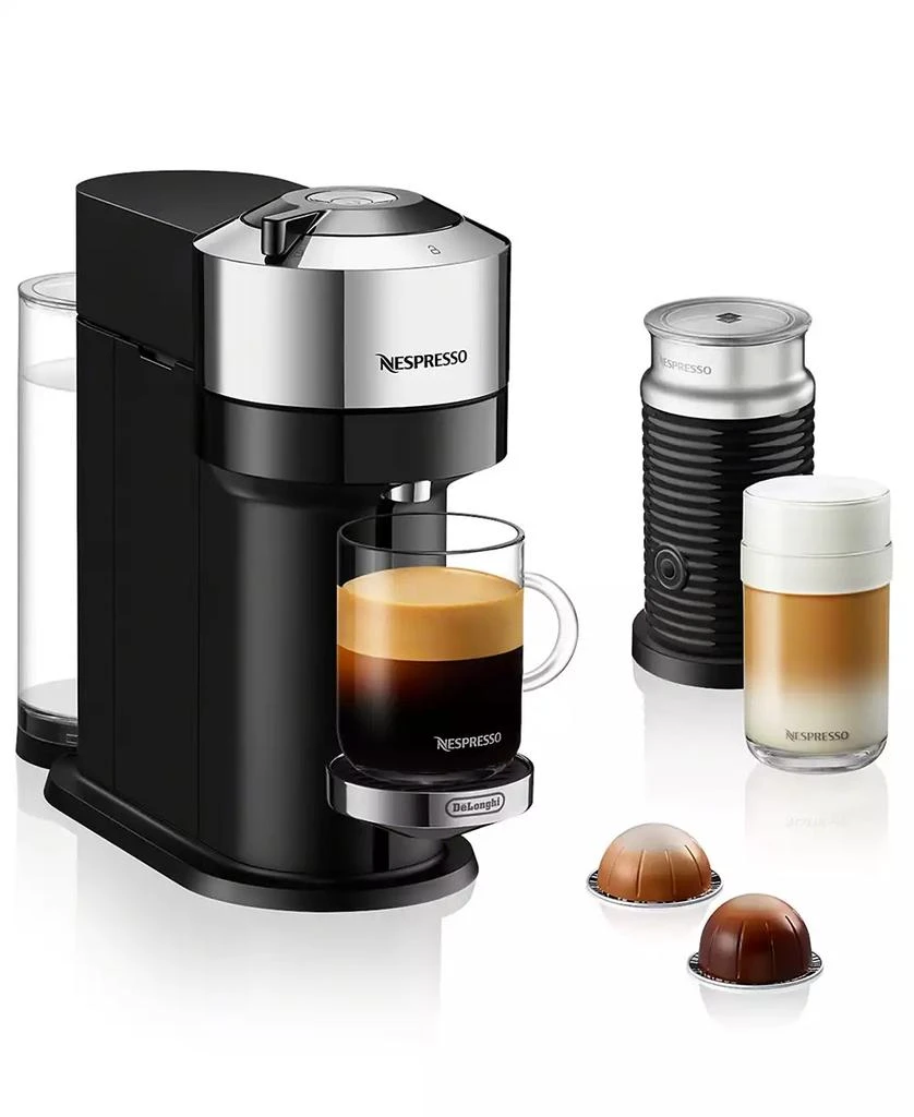Nespresso Vertuo Next Deluxe Coffee and Espresso Machine by De
Longhi, Chrome with Aeroccino Milk Frother 1
