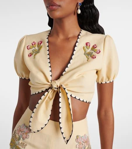 Valentino Plus De Pois embroidered crop top 4