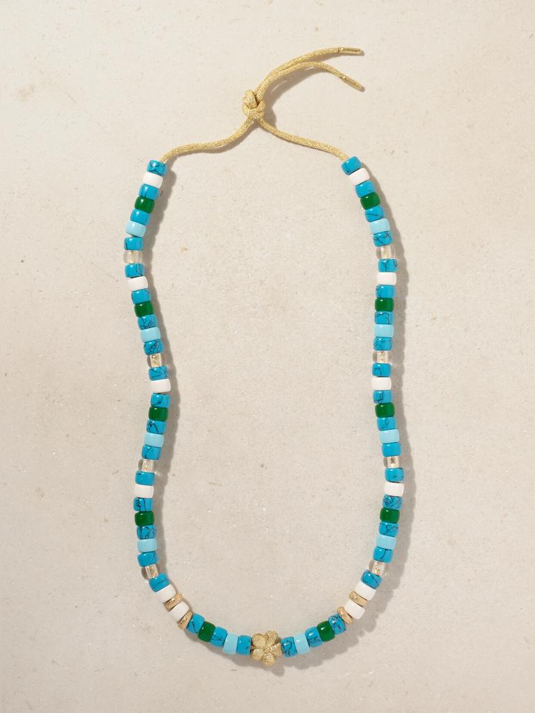 CAROLINA BUCCI Forte Dei Marmi Forte 18k 黄金、串珠、卢勒克斯、多种宝石项链套装