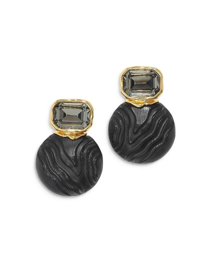 Alexis Bittar Madera Jet Crystal & Disc Drop Earrings in 14k Gold Plated 1