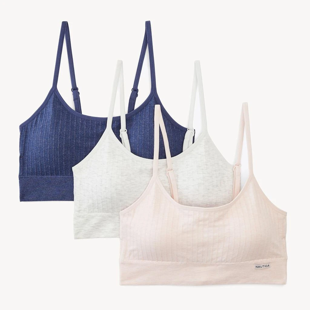 Nautica Nautica Womens Ribbed Seamless Bra, 3-Pack 1