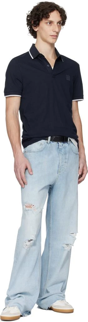 Hugo Boss Navy Slim-Fit Stretch-Cotton Piqué Polo 4