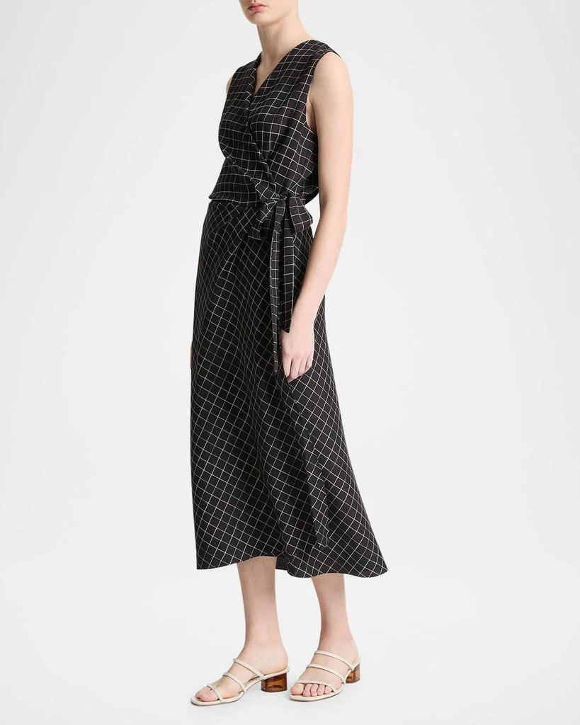 Vince Trellis Plaid Wrap Dress 4