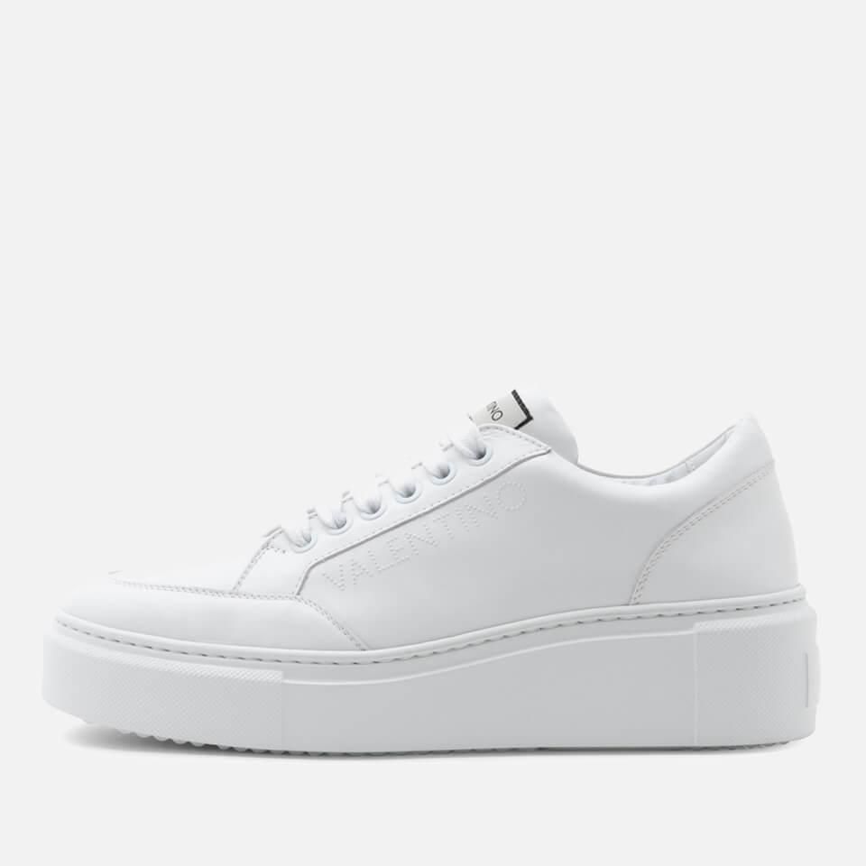 Valentino VALENTINO WOMEN'S BARAGA SUMMER EMBOSSED LEATHER FLATFORM TRAINERS