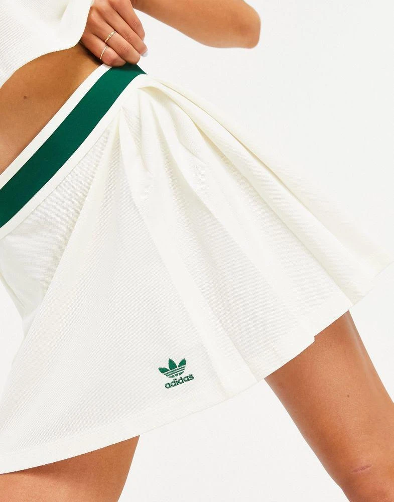 Adidas adidas Originals 'Tennis Luxe' logo pleated skirt in off white 3