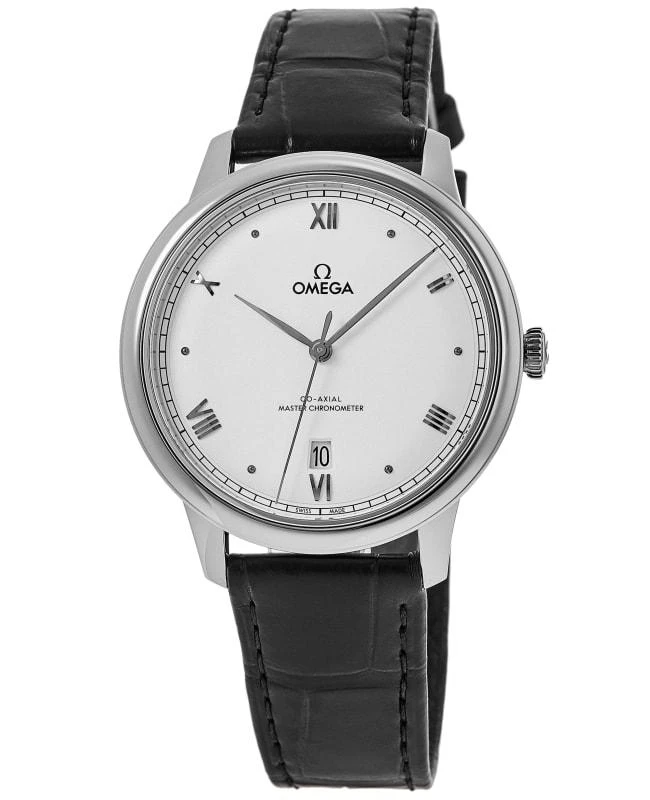 Omega Omega De Ville Prestige Co-Axial Master Chronometer 40mm Automatic Silver Dial Black Leather Strap Men's Watch 434.13.40.20.02.001 1
