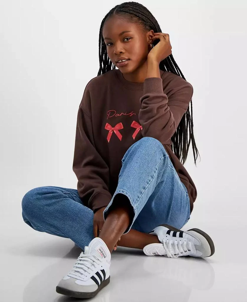 Rebellious One Juniors' Paris Bow Graphic Sweatshirt 3