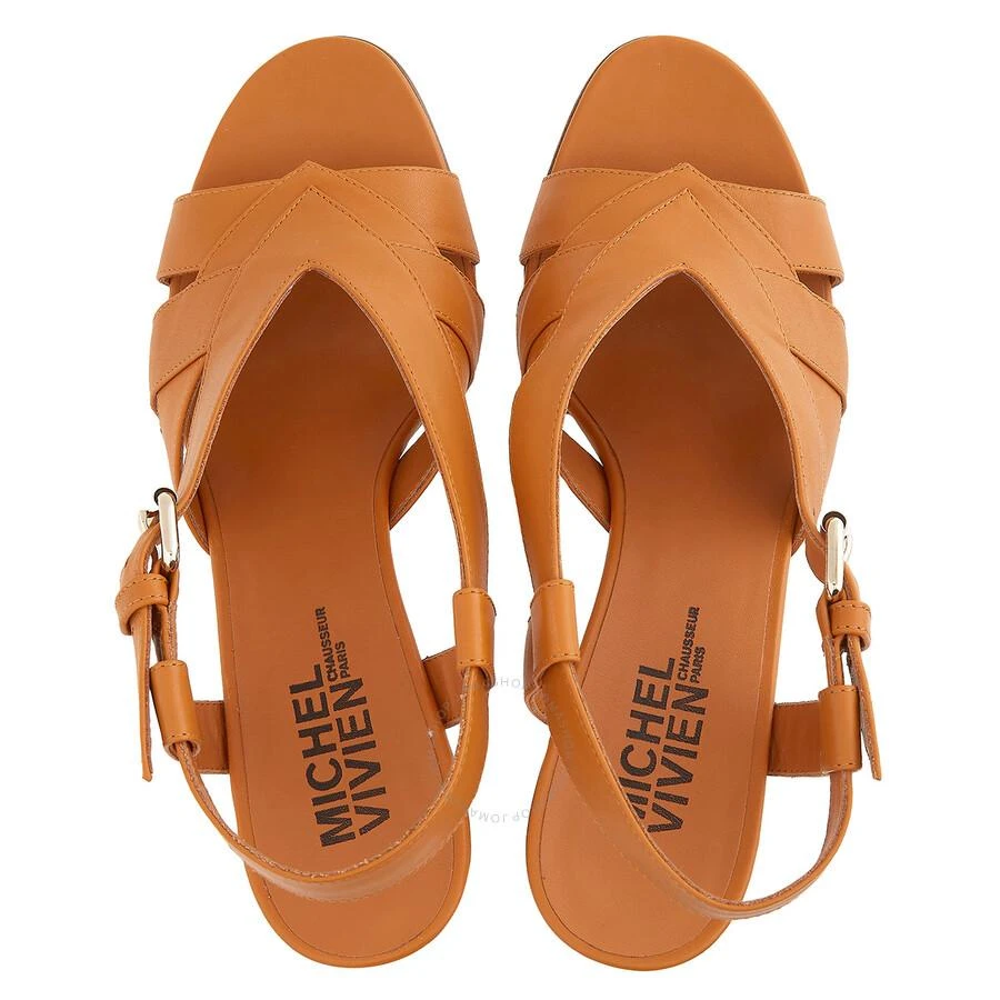 MICHEL VIVIEN Ladies Luccia Cognac Leather Sandals 3