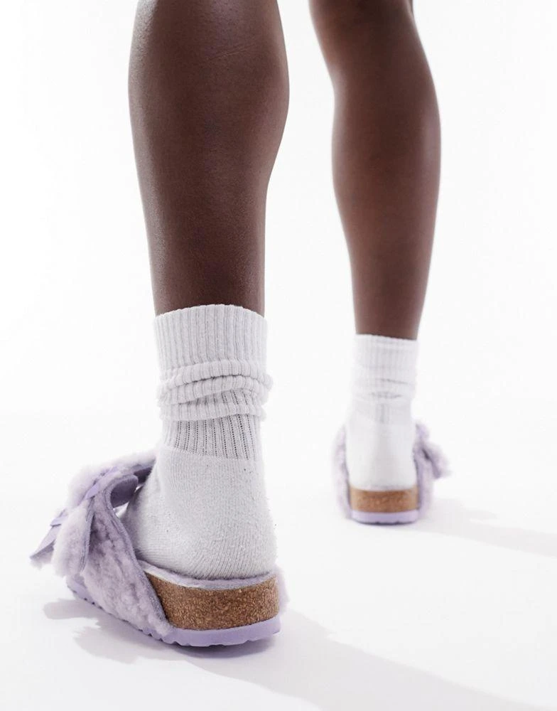 Birkenstock Birkenstock Arizona teddy borg sandals in lilac 2