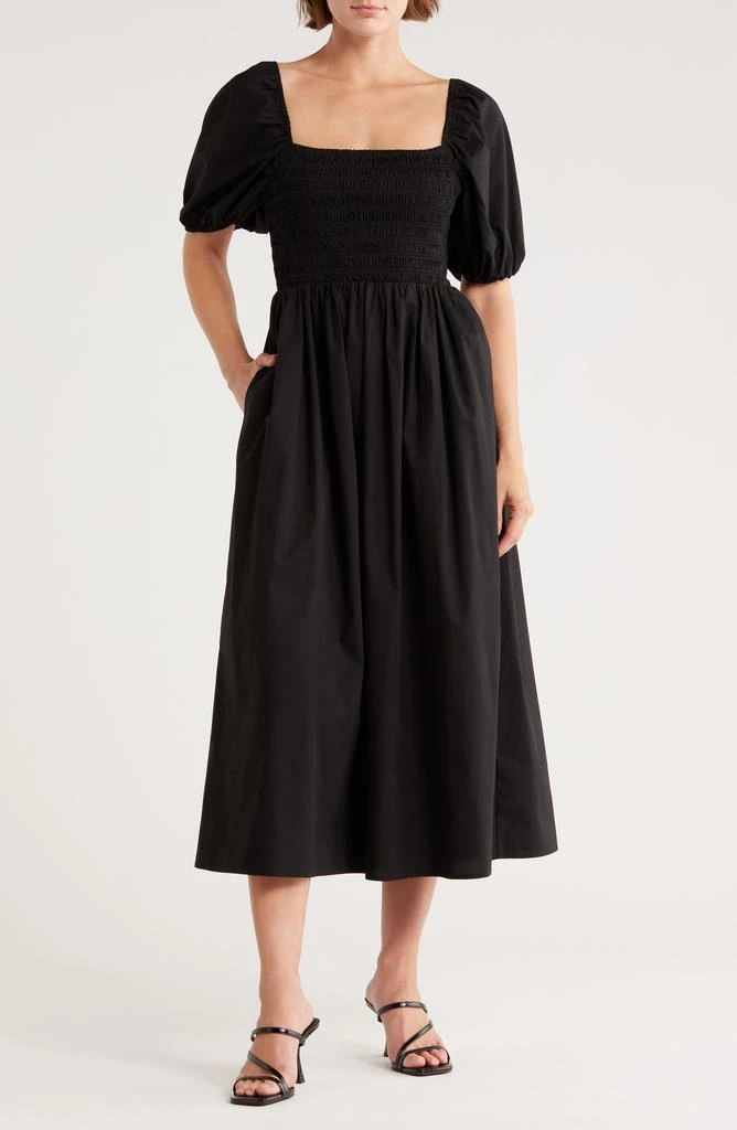 knee length dresses for ladies Taressa Smocked Midi Dress Light Sage / Medium