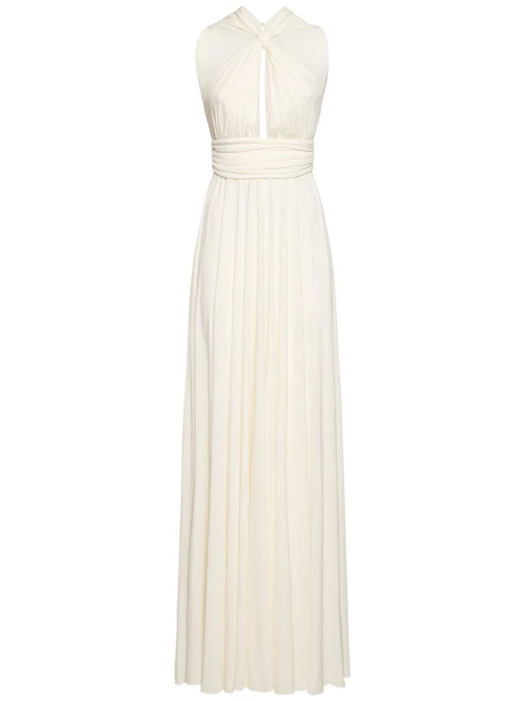 Giambattista Valli Cotton Jersey Halter Neck Long Dress 1