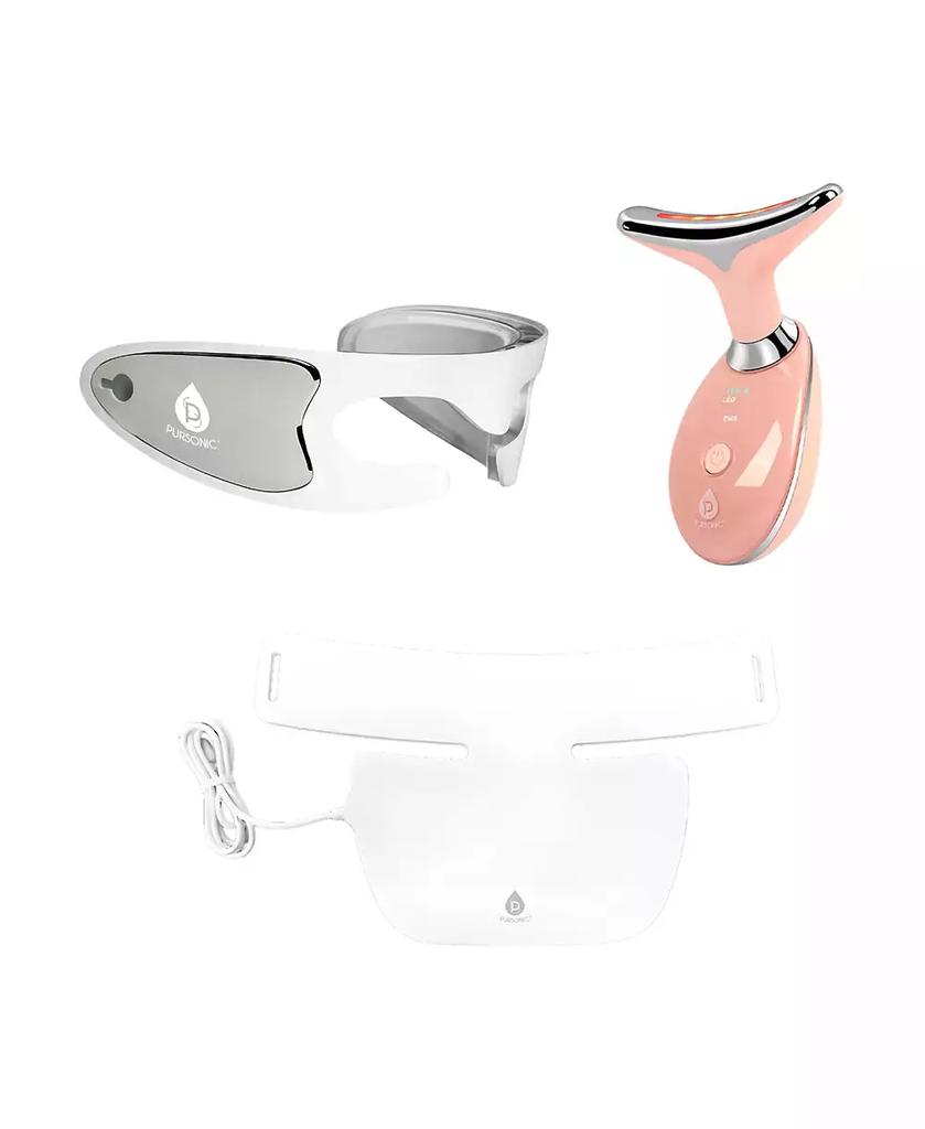 PURSONIC Total LED Light Therapy System: Eye Mask, Multi-Function Device & Neck Plate