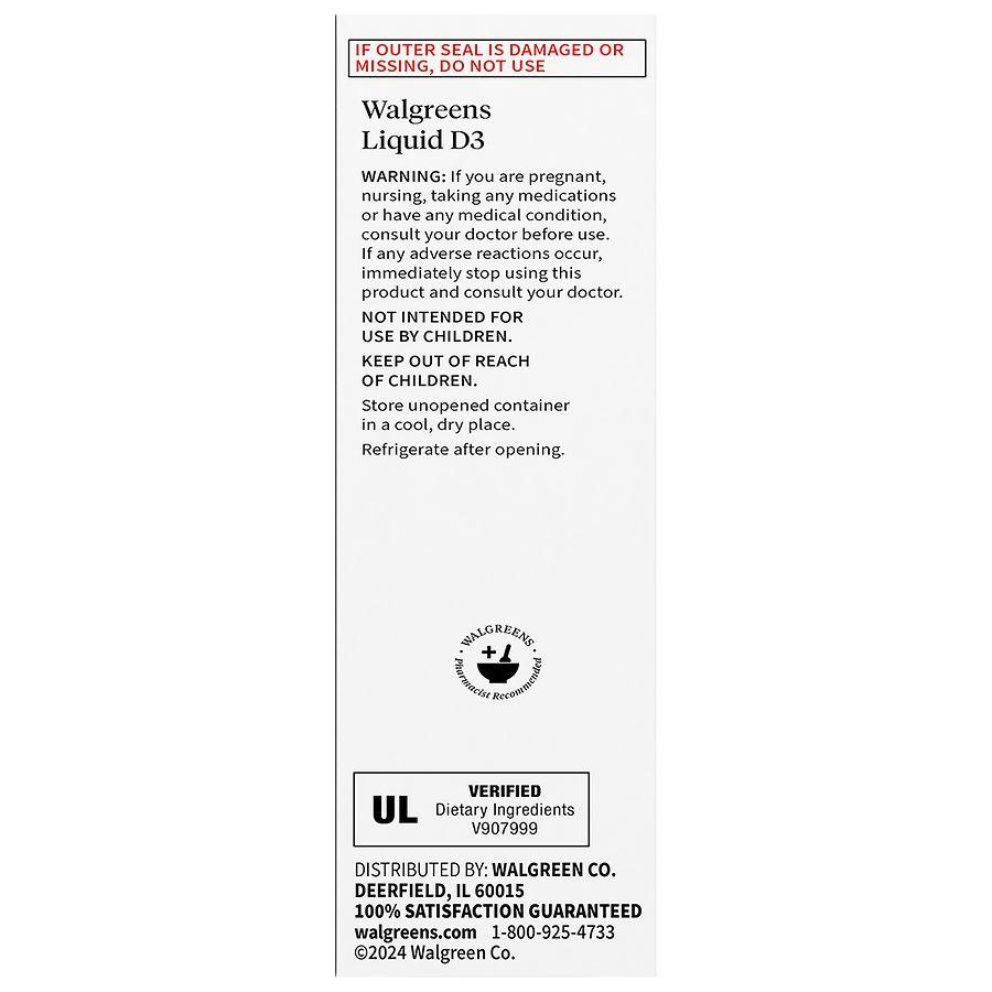 Walgreens Free & Pure Liquid D3