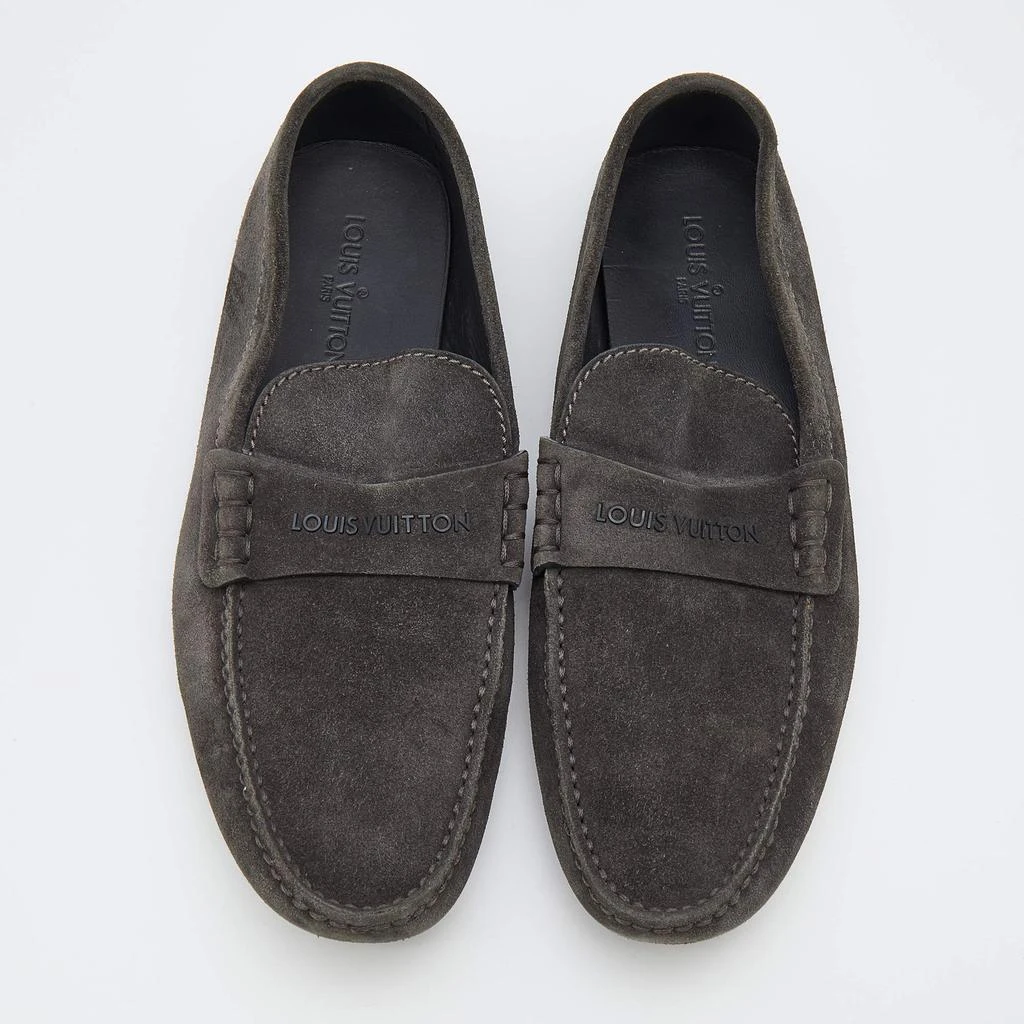 Louis Vuitton Louis Vuitton Dark Grey Suede Slip On Loafers Size 43 3