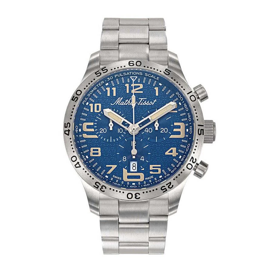 Mathey-Tissot Type 21 Titanium Chronograph Quartz Blue Dial Men
s Watch H1821CHT2 1
