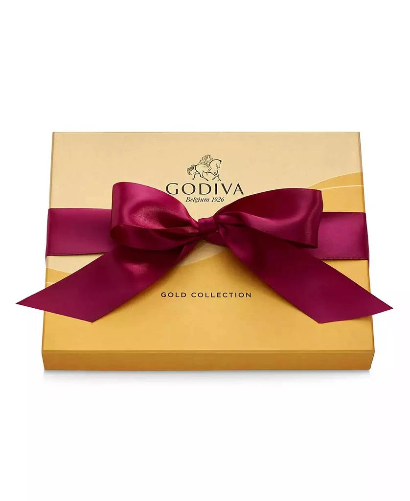 Godiva Gold Ballotin Chocolate Gift Box with Solid Wine Ribbon, 18 Piece 2
