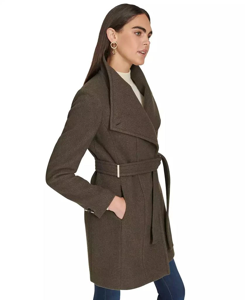 Calvin Klein Womens Asymmetrical Belted Wrap Coat, Created for Macys 3