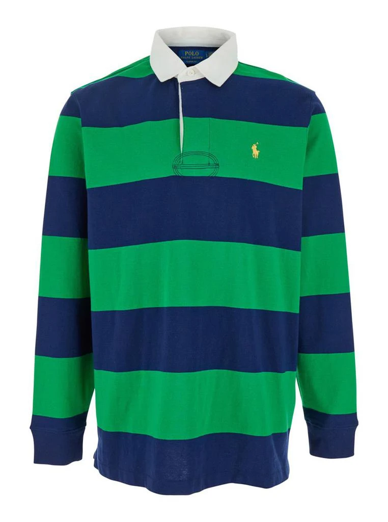 Ralph Lauren Multicolor Polo Shirt With Pony Embroidery On The Front And All-Over Striped Motif In Cotton Man 1