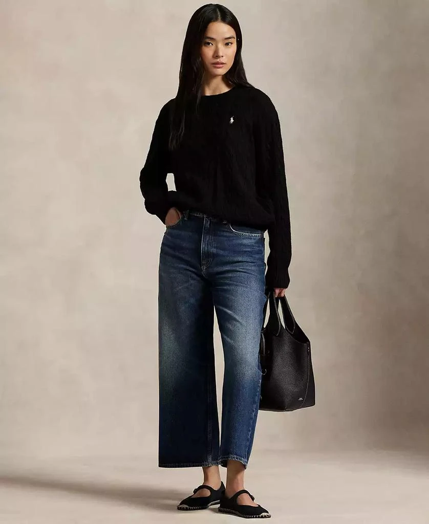 Ralph Lauren Women
s Cable Wool-Cashmere Crewneck Sweater 2