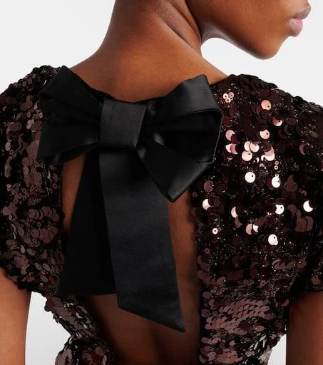 Ganni Bow-detail sequined open-back top 5