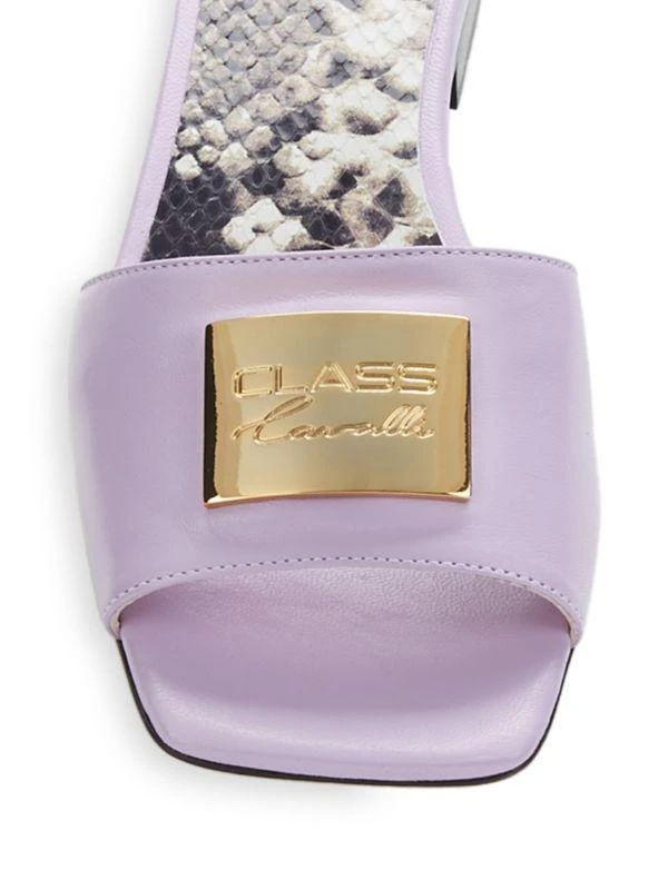 cavalli CLASS Leather Flat Sandals 5