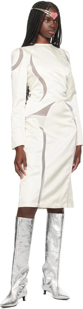 Ashley Williams SSENSE Exclusive White Paneled Midi Dress 4