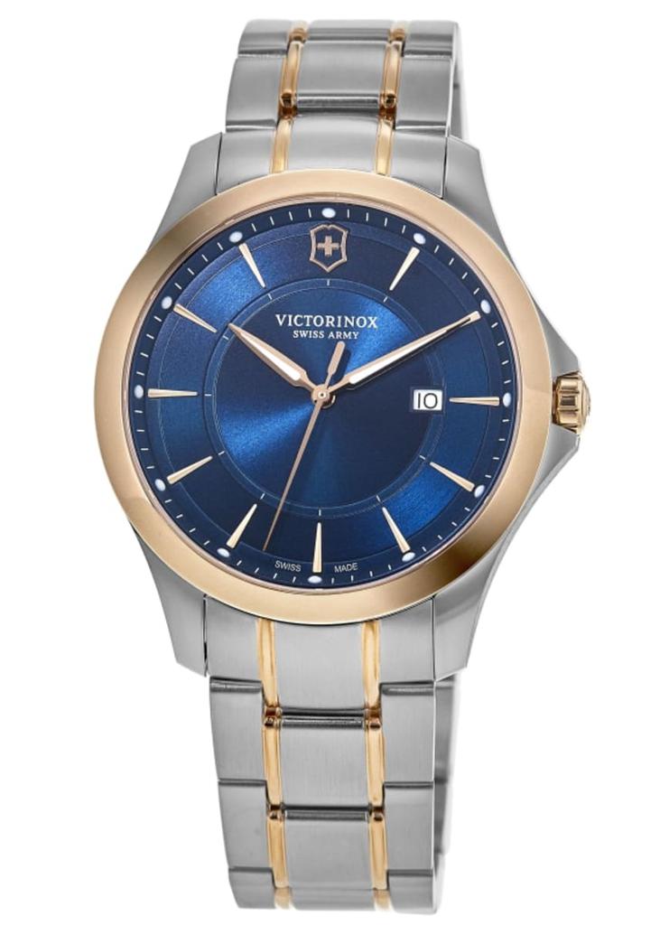 Shop Victorinox Swiss Army Alliance Quartz Grey Dial Leather Strap